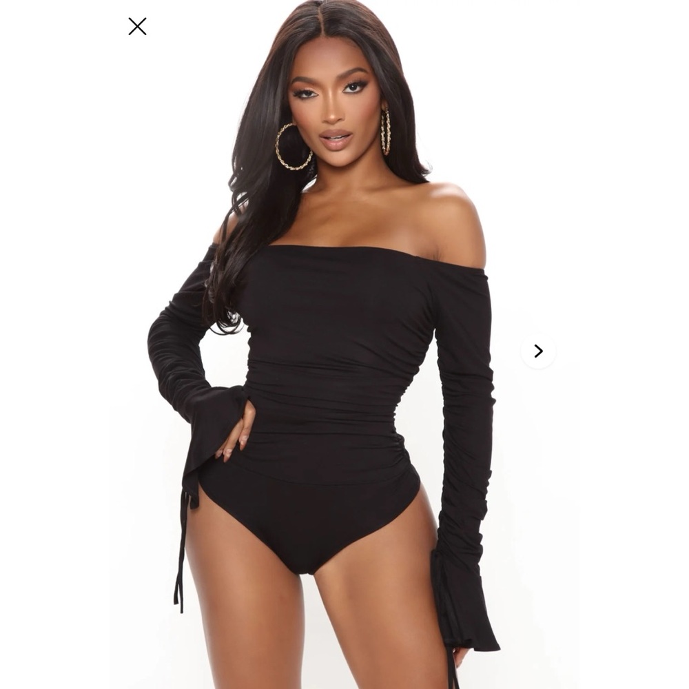 Fashion Nova Black Off-Shoulder Bodysuit